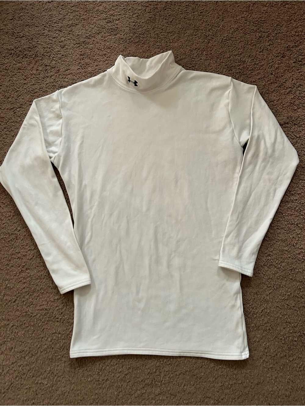 Under Armour Men’s White Long Sleeve Compression Mock Neck Shirt Size LG L